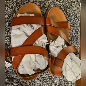 Torrid Brown Buckle Sandals